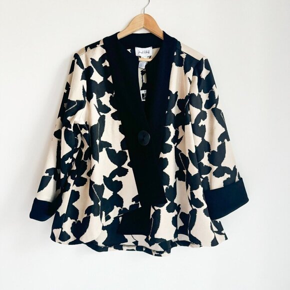 Joseph Ribkoff Butterfly Print Large  Button Blazer 12 - Picture 1 of 10